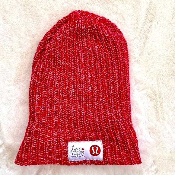 Lululemon RARE Lululemon x Love Your Melon Beanie Color Red and White - Picture 6 of 9